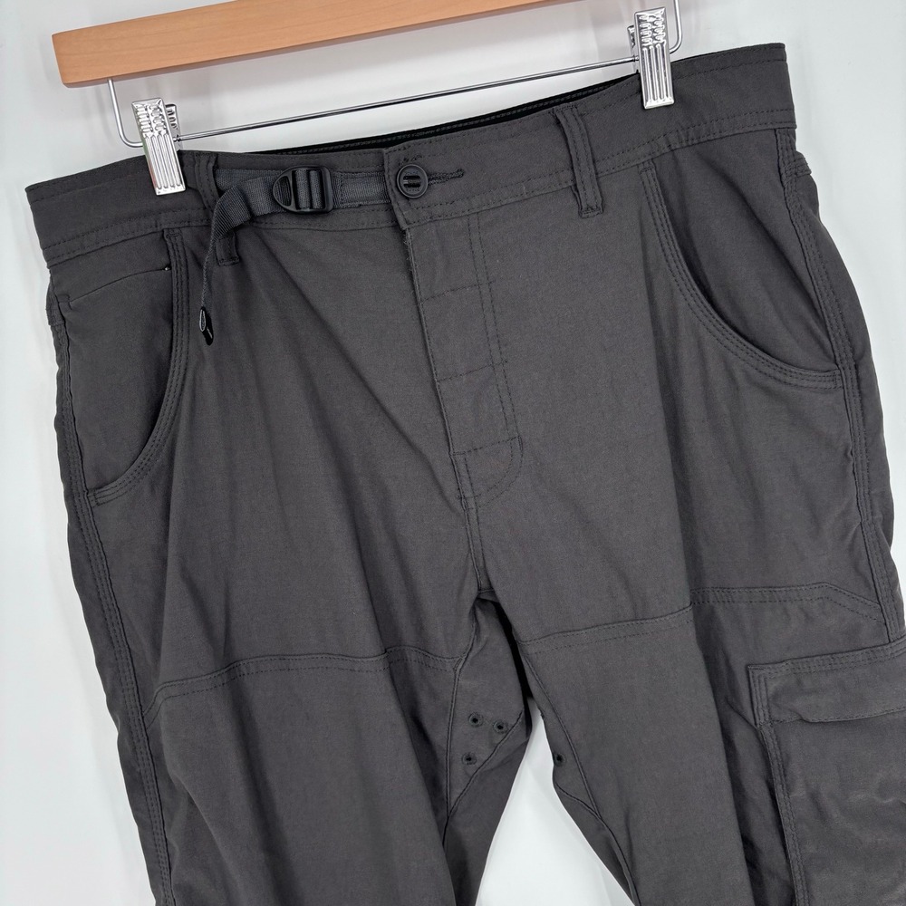 Prana Stretch Zion Pants Mens 32x29 (Tag 32x30) Charcoal Grey Performance Hiking